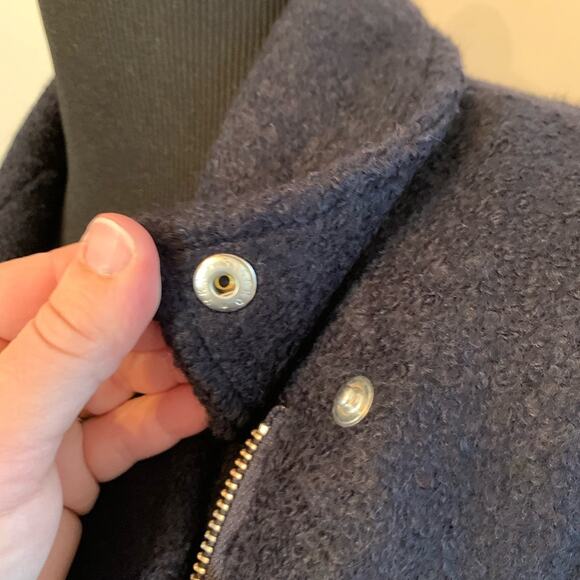 The Kooples navy blue wool blend moto biker coat size 34 or Extra Small XS - Picture 13 of 16